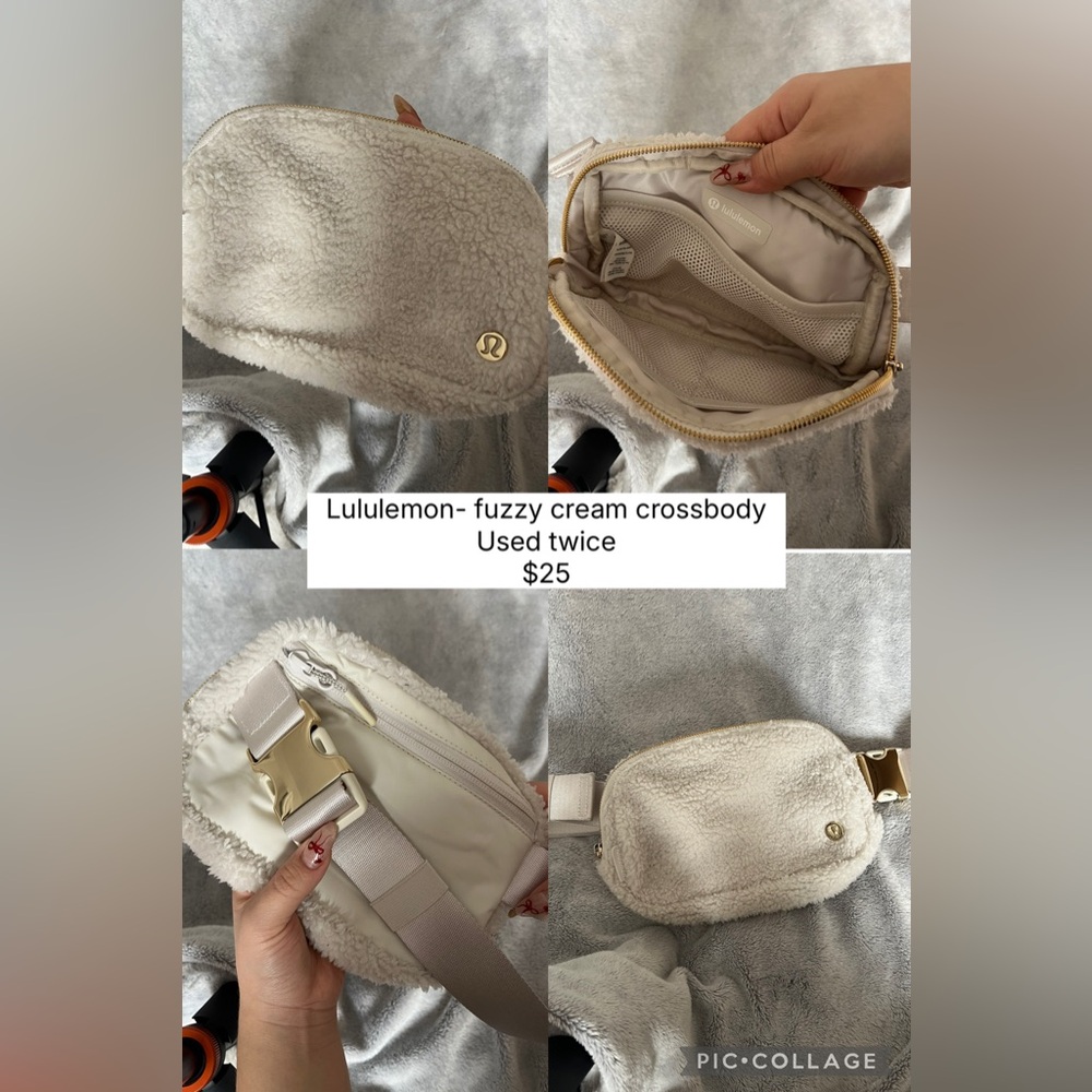 Lululemon Athletica Fuzzy Cream Crossbody Bag